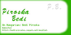 piroska bedi business card